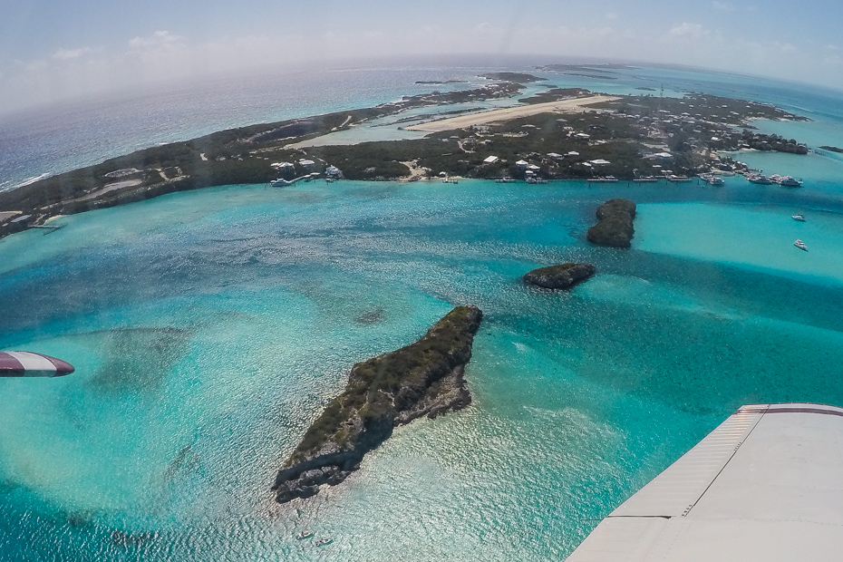 Flying over Thunderball Grotto at Staniel Cay, bahamas. From the James Bond film Thunderball. Snorkel into the Thunderball Grotto on a Staniel Cay Day Trip with Bahamas Air Tours.