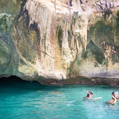 Snorkel into the James Bond 007 Thunderball grotto in Exuma Bahamas.