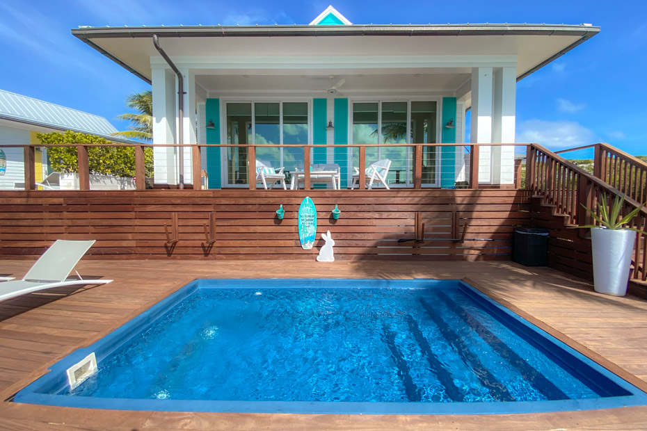 Water Villas Lazy Bay resort, places to stay on Staniel Cay Exuma Bahamas.